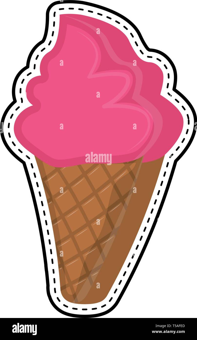 Ice cream cone dotted sitcker Stock Vector Image & Art - Alamy