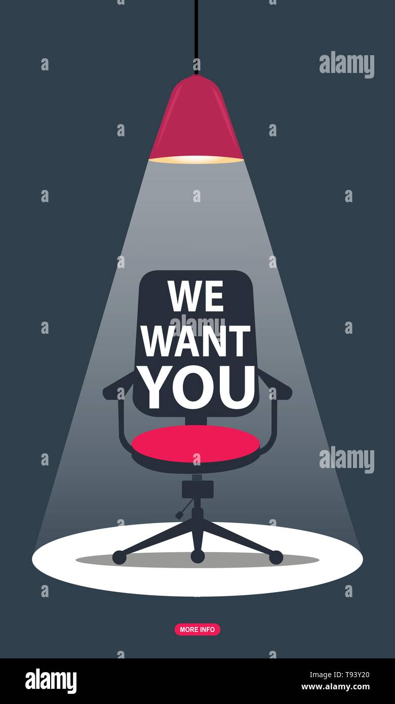 We Want You Poster Or Banner Design Job Vacancy Advertisement Concept